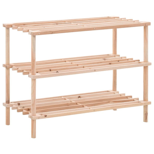 3-tier Shoe Rack Solid Fir Wood Xnpxbb