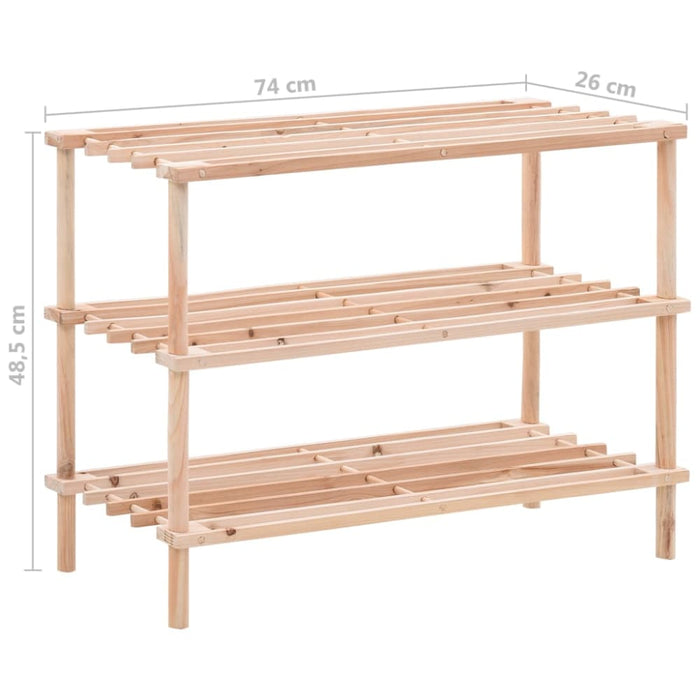 3-tier Shoe Rack Solid Fir Wood Xnpxbb