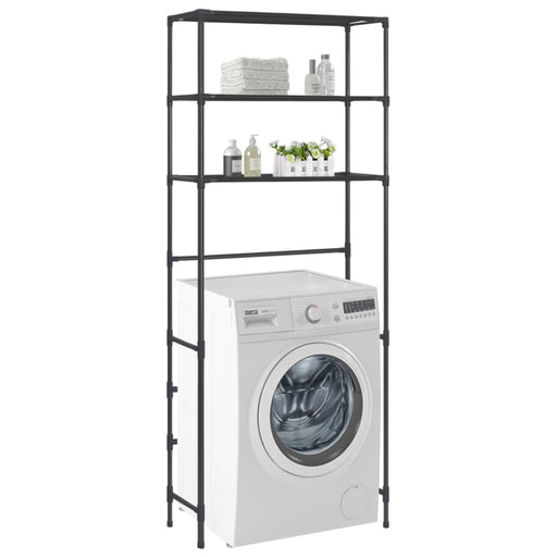 3-tier Storage Rack Over Laundry Machine Black 69x28x169 Cm