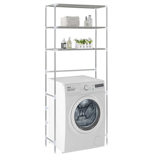 3-tier Storage Rack Over Laundry Machine Silver 69x28x169