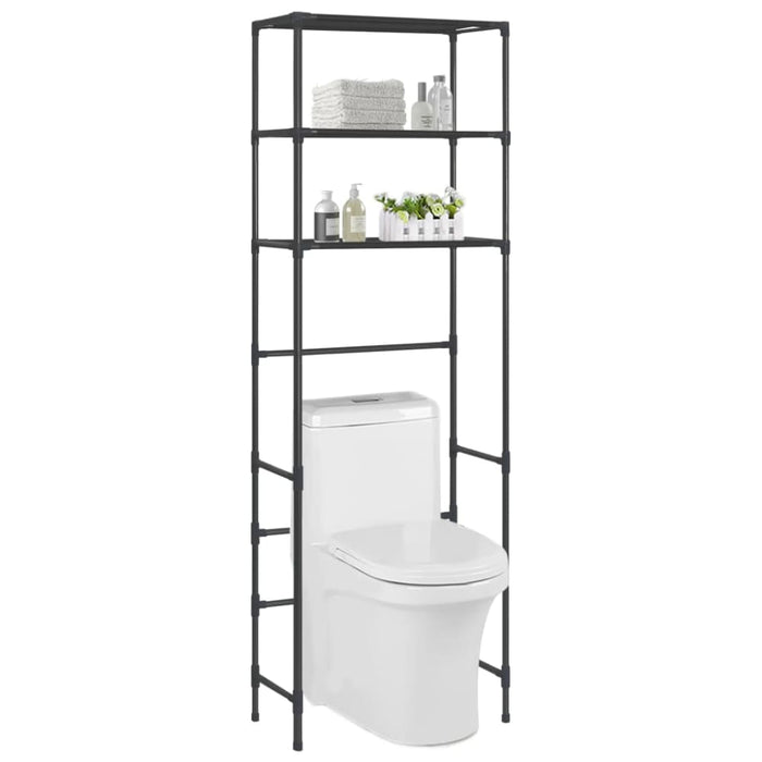 3-tier Storage Rack Over Toilet Black 53x28x169 Cm Xnntxk