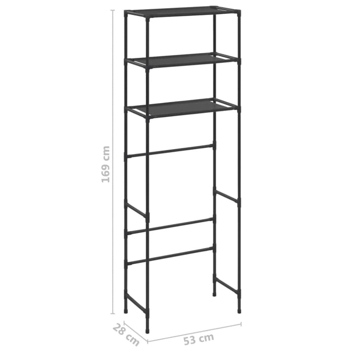 3-tier Storage Rack Over Toilet Black 53x28x169 Cm Xnntxk