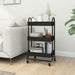 3-tier Trolley Black 43x34x79 Cm Steel Ttpnlp