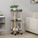 3-tier Trolley Grey 38x38x82cm Engineered Wood&solid Wood