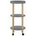 3-tier Trolley Grey 38x38x82cm Engineered Wood&solid Wood