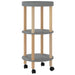 3-tier Trolley Grey 38x38x82cm Engineered Wood&solid Wood