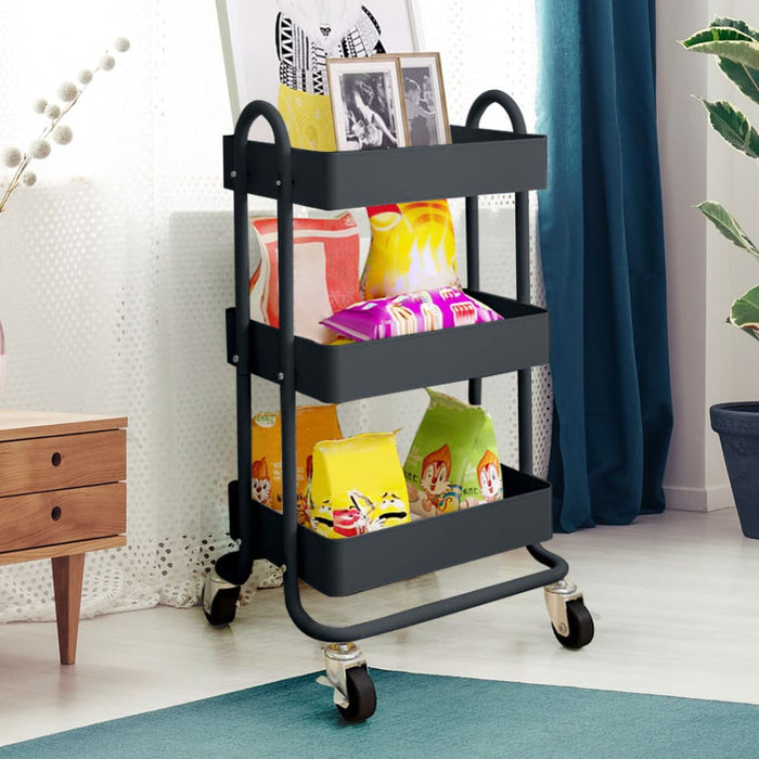 Goslash Picks 3 Tiers Kitchen Trolley Cart Steel Storage