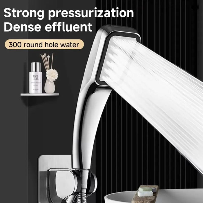 300 Hole Pressurized Handheld Showerhead For Water Saving