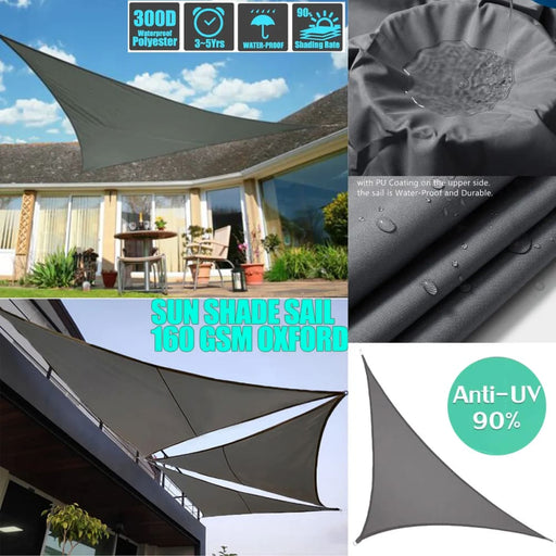 300d Dark Grey Waterproof Oxford Garden Awnings Shade Sail