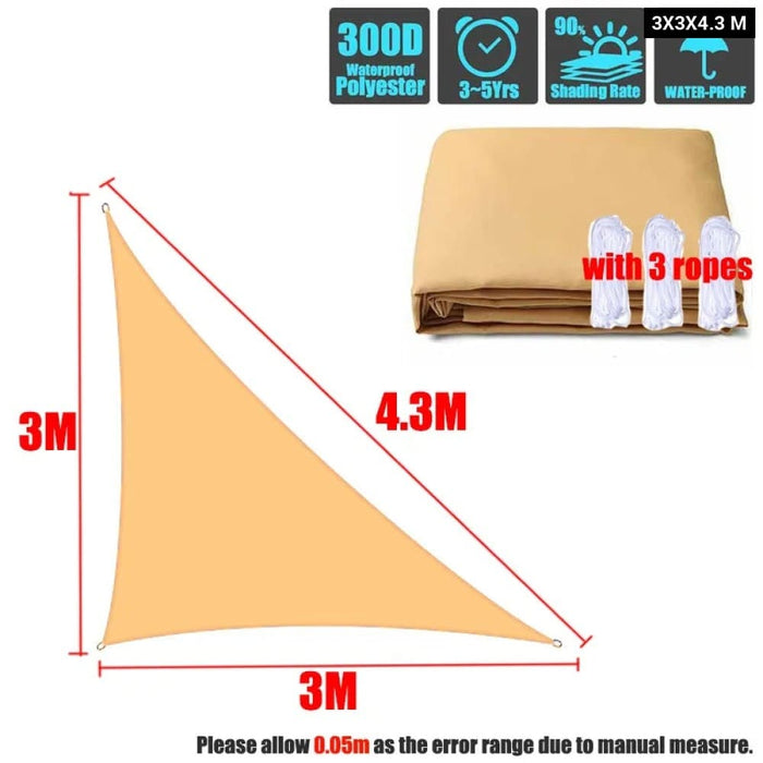 300d Oxford Right Triangle Sand Sun Sail Pool Cover