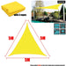 300d Regular Triangle Shade Sail Yellow Waterproof