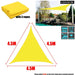 300d Regular Triangle Shade Sail Yellow Waterproof