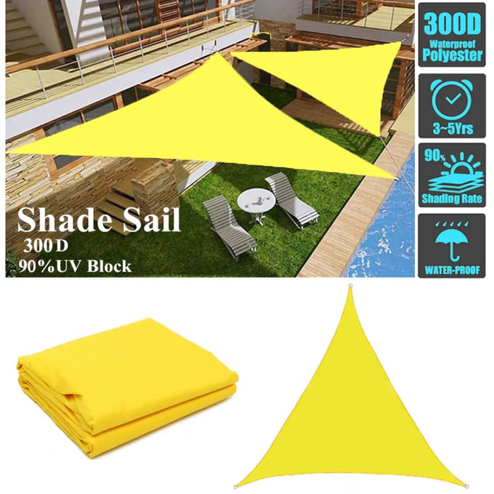 300d Regular Triangle Shade Sail Yellow Waterproof