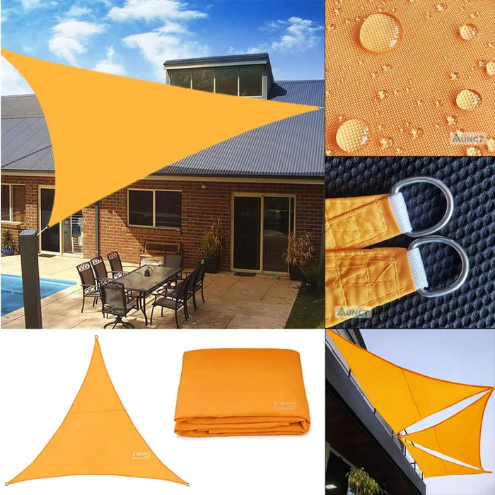 300d Triangle Shade Sail Light Orange Waterproof Polyester