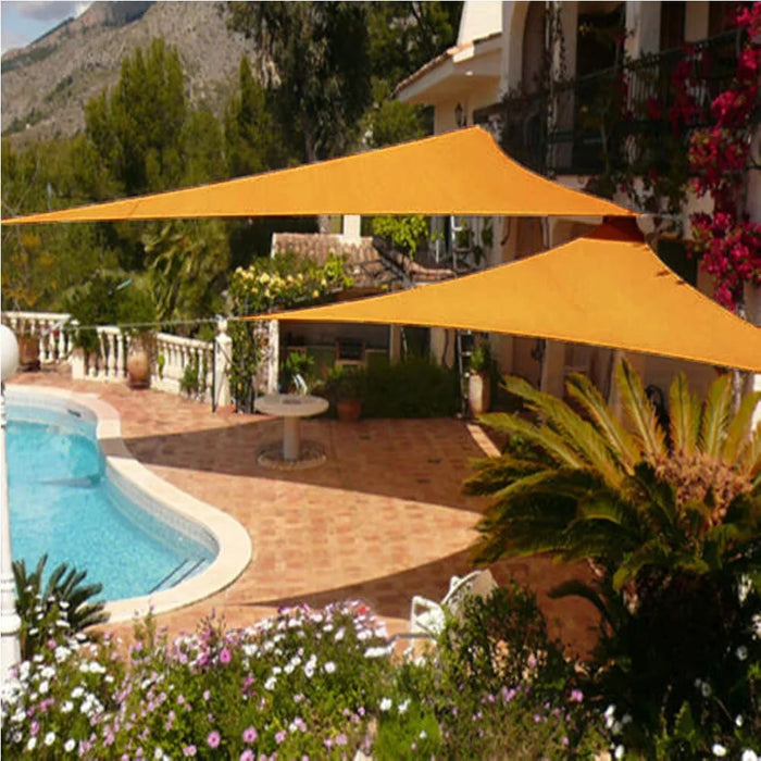 300d Triangle Shade Sail Light Orange Waterproof Polyester