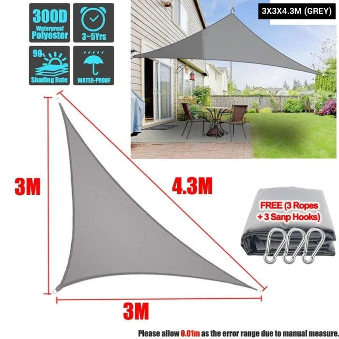 300d Waterproof Sun Shelter Triangle Shade Protection