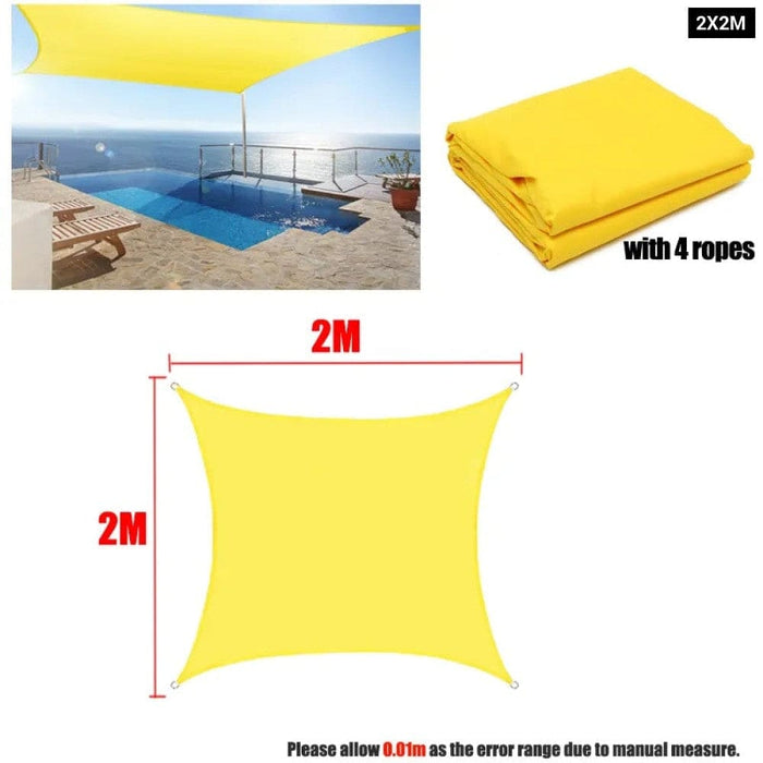 300d Yellow Waterproof Shade Sail Square Rectangle Sunshade