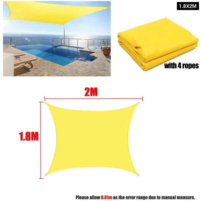 300d Yellow Waterproof Shade Sail Square Rectangle Sunshade