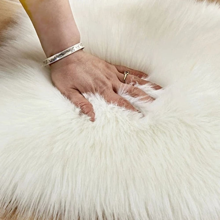 30x40cm Heart Shaped Fluffy Rug Shaggy Faux Wool Carpet