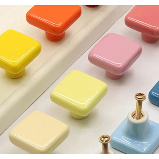 32mm Colourful Ceramic Cabinet Knobs For Kids Room Furniture