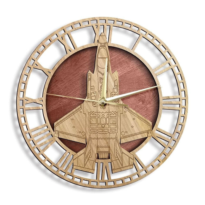 F-35 a Lightning Ii Wooden Wall Clock