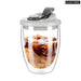 350ml/450ml Double Glass Cup With Lid