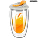 350ml/450ml Double Glass Cup With Lid