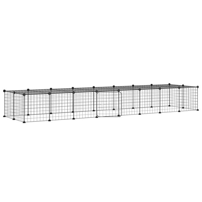 36-panel Pet Cage With Door Black 35x35 Cm Steel Tooabpi