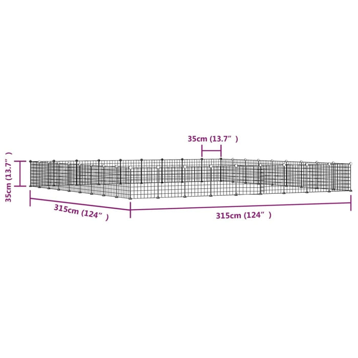 36-panel Pet Cage With Door Black 35x35 Cm Steel Tooabxo