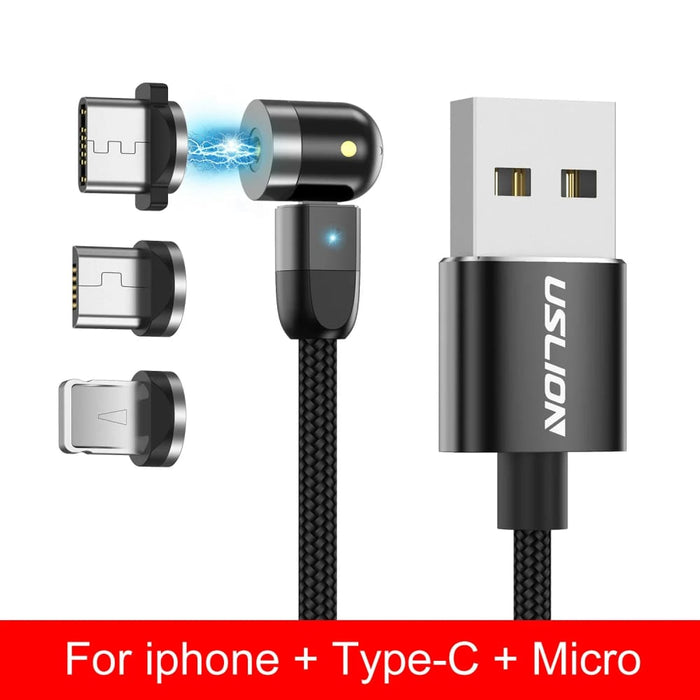 360 180 Rotating Magnetic Usb Fast Charging Cable Type