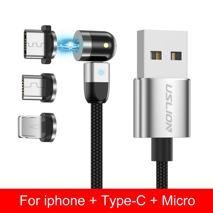 360 180 Rotating Magnetic Usb Fast Charging Cable Type