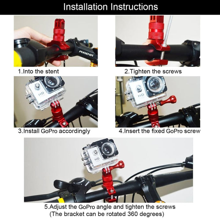 360 Degree Rotation Bike Aluminum Handlebar Adapter Mount