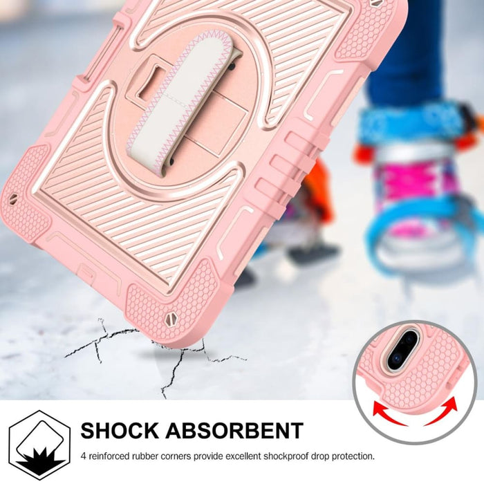 360 Degree Rotation Shockproof Silicone Pc Tablet Case