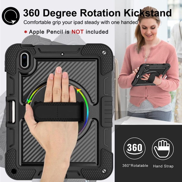 360 Degree Rotation Shockproof Silicone Pc Tablet Case