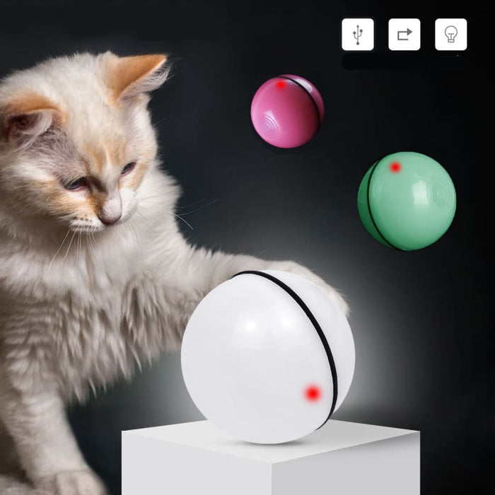 360 Degree Non-toxic Self Rotating Ball Cat Toys Led Light