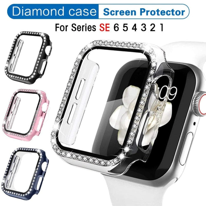 360 Full Screen Protector Tempered Glass Diamond Case