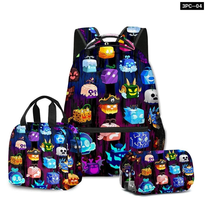 3d Blox Fruits School Bag Set For Students