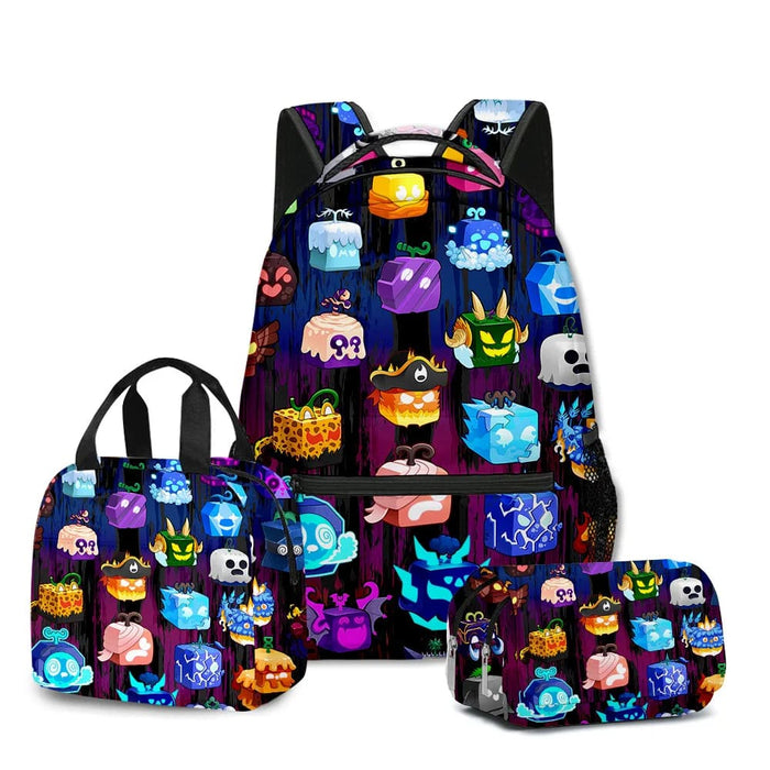 3d Blox Fruits School Bag Set For Students