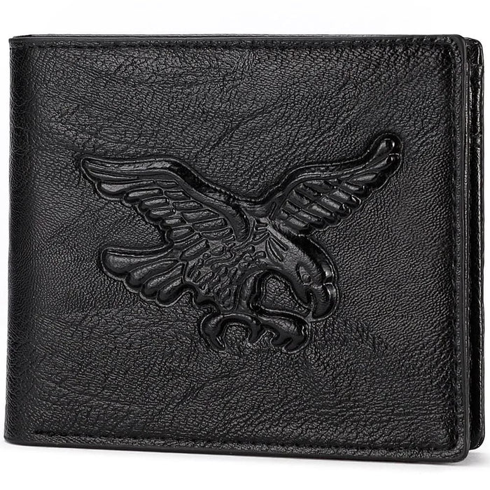 3d Eagle Relief Pattern Mens Short Wallet Casual Credit