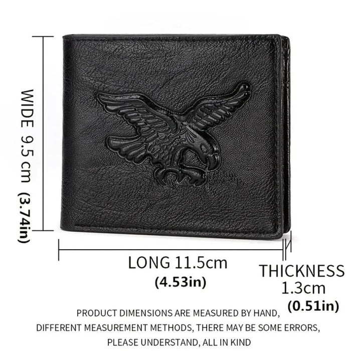 3d Eagle Relief Pattern Mens Short Wallet Casual Credit