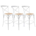 3pc Crossback Bar Stools Dining Chair Solid Birch Timber