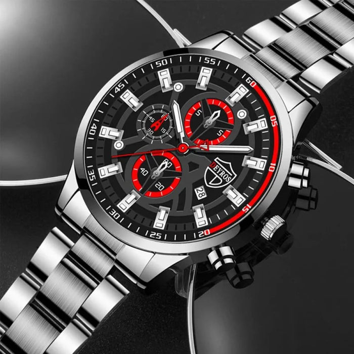 3pcs Set Fashion Luxury Mens Calendar Watches Male Casual