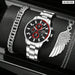 3pcs Set Fashion Luxury Mens Calendar Watches Male Casual