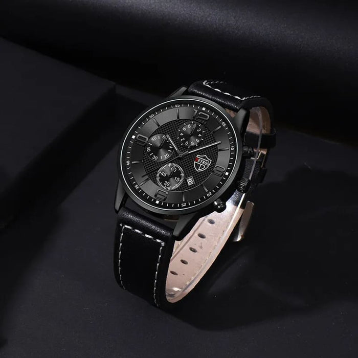 3pcs Set Fashion Mens Calendar Watches Luxury Men Business