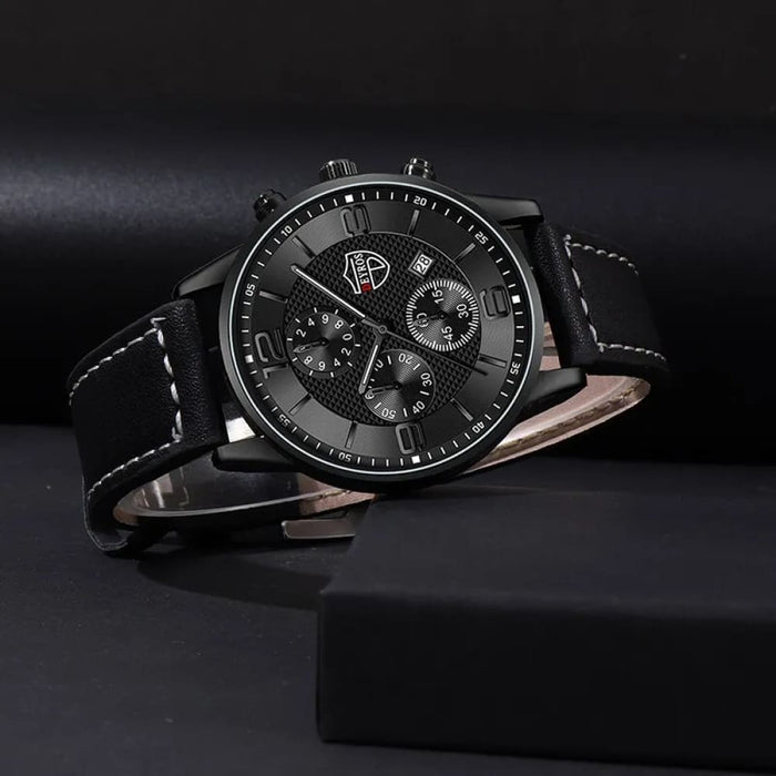 3pcs Set Fashion Mens Calendar Watches Luxury Men Business