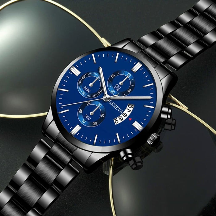 3pcs Set Fashion Mens Calendar Watches Luxury Men Business