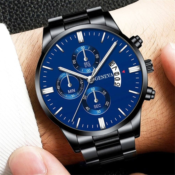 3pcs Set Fashion Mens Calendar Watches Luxury Men Business