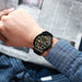 3pcs Set Fashion Mens Sports Bracelet Necklace Watches