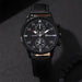 3pcs Set Fashion Mens Watches Men Necklace Bracelet Leather