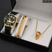 3pcs Set Luxury Mens Watches Men Skull Head Necklace